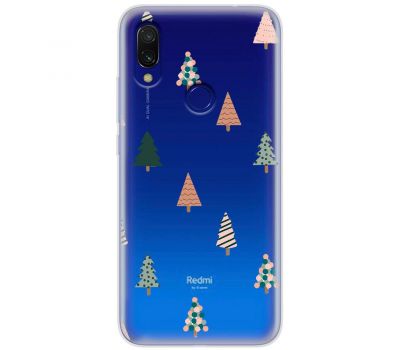 Чохол для Xiaomi Redmi 7 MixCase Новий рік патерн новорічні ялинки