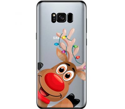 Чохол для Samsung Galaxy S8 (G950) MixCase Новий рік олень у гірлянді