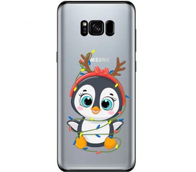 Чохол для Samsung Galaxy S8 (G950) MixCase Новий рік пінгвін у гірлянді