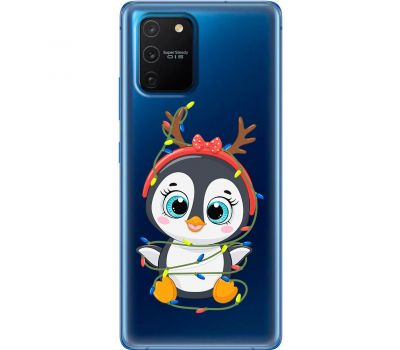 Чохол для Samsung Galaxy S10 Lite (G770) / A91 MixCase Новий рік пінгвін у гірлянді