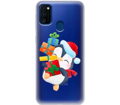 Чохол для Samsung Galaxy M21 / M30s MixCase Новий рік пінгвін з подарунками