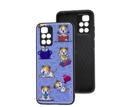 Чохол для Xiaomi Redmi 10 Wave Majesty pretty kittens / light purple