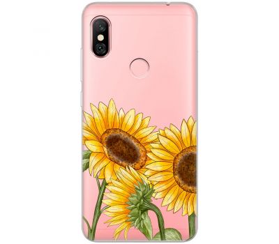 Чохол для Xiaomi Xiaomi Redmi Note 6 Pro Mixcase квіти три соняшники