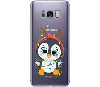 Чохол для Samsung Galaxy S8+ (G955) MixCase Новий рік пінгвін у гірлянді