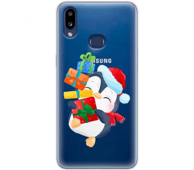 Чохол для Samsung Galaxy A10s (A107) MixCase Новий рік пінгвін з подарунками