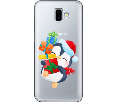 Чохол для Samsung Galaxy J6+ 2018 (J610) MixCase Новий рік пінгвін з подарунками