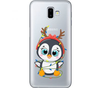 Чохол для Samsung Galaxy J6+ 2018 (J610) MixCase Новий рік пінгвін у гірлянді