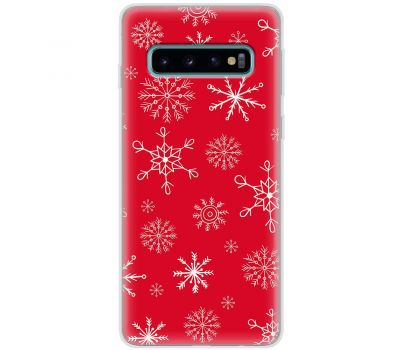 Чохол для Samsung Galaxy S10 (G973) MixCase Новий рік паттерн сніжинки