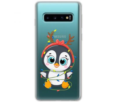 Чохол для Samsung Galaxy S10 (G973) MixCase Новий рік пінгвін у гірлянді