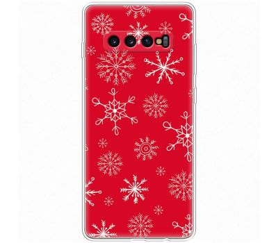 Чохол для Samsung Galaxy S10+ (G975) MixCase Новий рік паттерн сніжинки