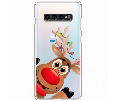 Чохол для Samsung Galaxy S10+ (G975) MixCase Новий рік олень у гірлянді