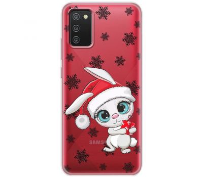 Чохол для Samsung Galaxy A02s (A025) MixCase Новий рік кролик у сніжинках