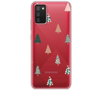 Чохол для Samsung Galaxy A02s (A025) MixCase Новий рік патерн новорічні ялинки