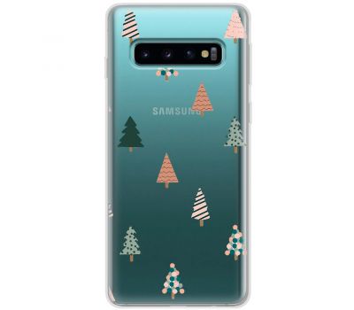 Чохол для Samsung Galaxy S10 (G973) MixCase Новий рік патерн новорічні ялинки