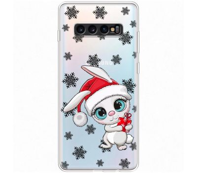 Чохол для Samsung Galaxy S10+ (G975) MixCase Новий рік кролик у сніжинках