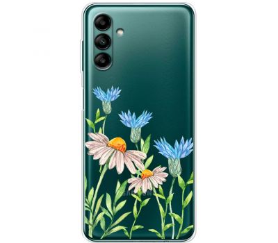 Чохол для Samsung Galaxy A04S (A047) Mixcase квіти волошки та ромашки