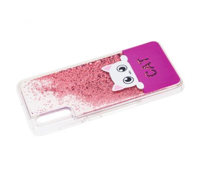 Чохол для Samsung Galaxy A70 (A705) Блиск вода кіт рожевий 3025196