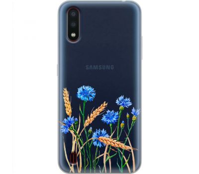 Чохол для Samsung Galaxy A01 (A015) Mixcase квіти волошки в пшениці