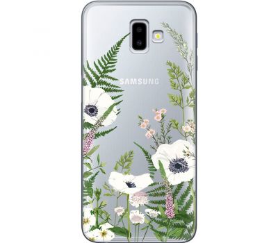 Чохол для Samsung Galaxy J6+ 2018 (J610) Mixcase квіти білі квіти лісові трави