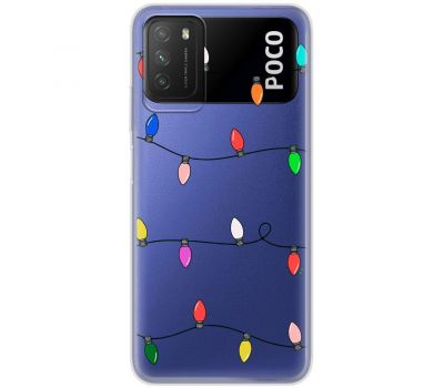 Чохол для Xiaomi Poco M3 MixCase Новий рік кольорова гірлянда