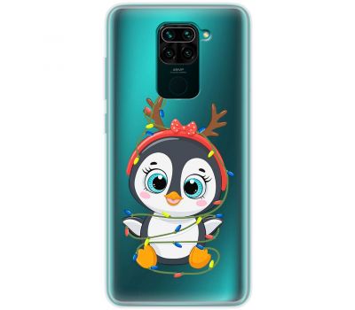 Чохол для Xiaomi Redmi Note 9 MixCase Новий рік пінгвін у гірлянді