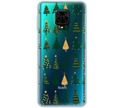 Чохол для Xiaomi Redmi Note 9S/9 Pro MixCase Новий рік патерн ялинки в ряд