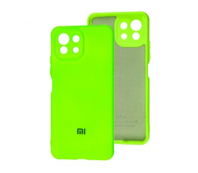 Чохол для Xiaomi Mi 11 Lite Silicone Full camera салатовий / neon green