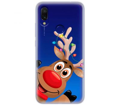 Чохол для Xiaomi Redmi 7 MixCase Новий рік олень у гірлянді