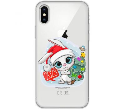 Чохол для iPhone X / Xs MixCase Новий рік кролик 2023