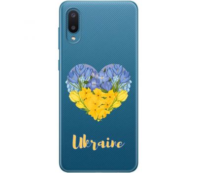 Чохол для Samsung Galaxy A02 (A022) MixCase патріотичні військовий серце з квітами