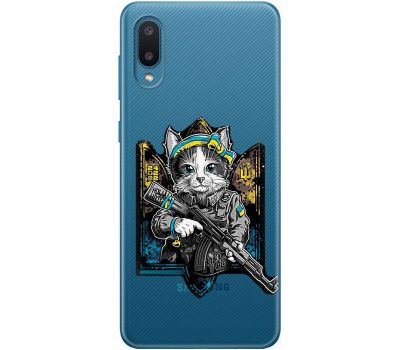 Чохол для Samsung Galaxy A02 (A022) MixCase патріотичні військовий кіт захисник