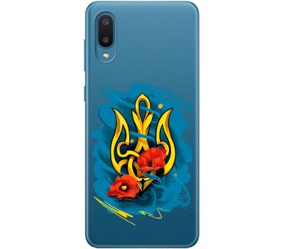 Чохол для Samsung Galaxy A02 (A022) MixCase патріотичні військовий герб із маками