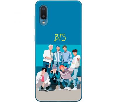 Чохол для Samsung Galaxy A02 (A022) MixCase BTS на блакитному