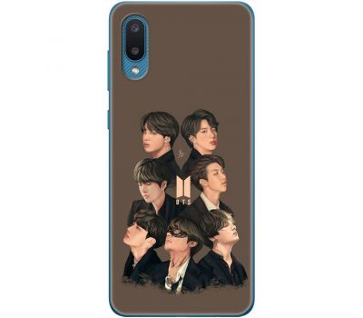 Чохол для Samsung Galaxy A02 (A022) MixCase BTS на коричневому