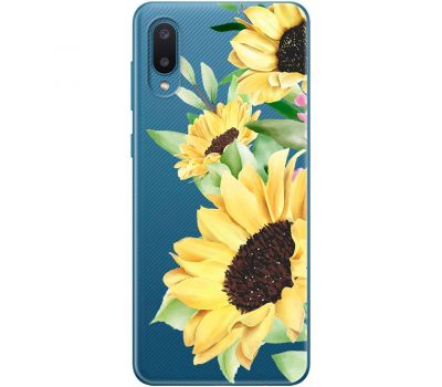 Чохол для Samsung Galaxy A02 (A022) Mixcase квіти великі соняшники