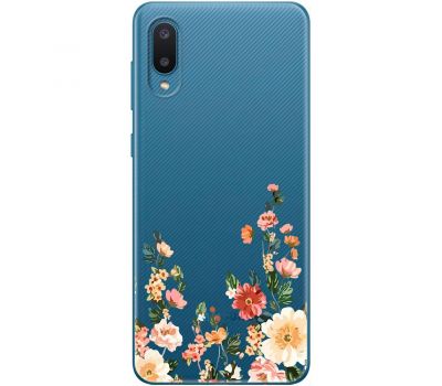 Чохол для Samsung Galaxy A02 (A022) Mixcase квіти квіточки