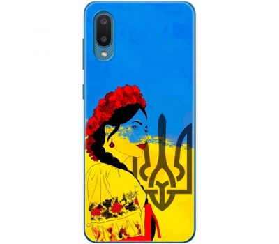 Чохол для Samsung Galaxy A02 (A022) MixCase патріотичні українка у вишиванці