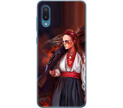 Чохол для Samsung Galaxy A02 (A022) MixCase патріотичні українка з автоматом