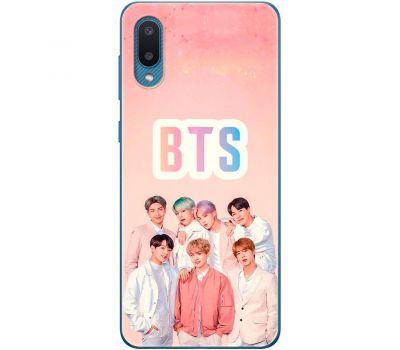 Чохол для Samsung Galaxy A02 (A022) MixCase BTS на рожевому