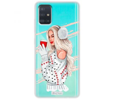 Чохол для Samsung Galaxy A51 (A515) MixCase новий рік дівчина з кавою