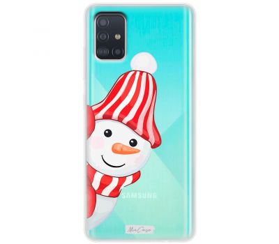 Чохол для Samsung Galaxy A51 (A515) MixCase новий рік сніговик у шапці