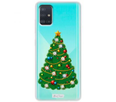 Чохол для Samsung Galaxy A51 (A515) MixCase новий рік ялинка зі стразами