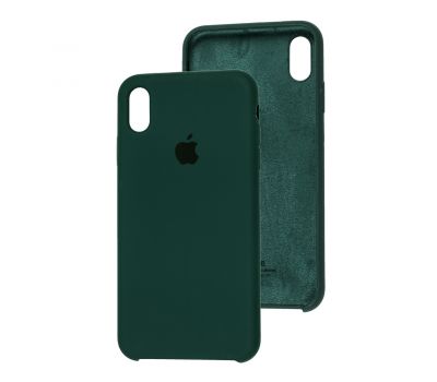 Чохол silicone case для iPhone Xs Max dark green