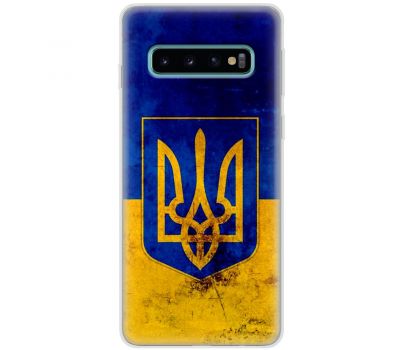 Чохол для Samsung Galaxy S10 (G973) MixCase патріотичні Герб на тлі Прапора