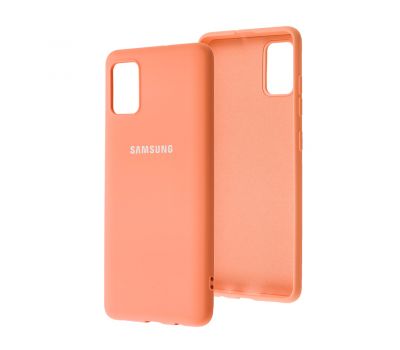 Чохол для Samsung Galaxy A51 (A515) Lime silicon з мікрофіброю оранжевий