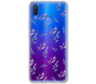 Чохол для Huawei P Smart Plus Mixcase квіти патерн гілки з градієнтом