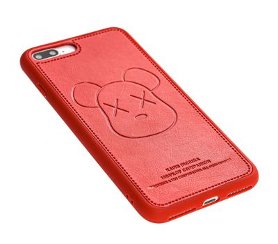 Чохол для iPhone 7 Plus / 8 Plus Kaws leather червоний 3065645