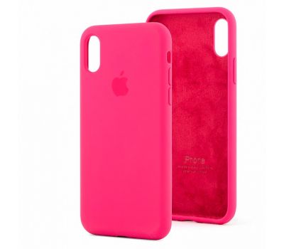 Чохол для iPhone X / Xs Silicone Full малиновий / pomegranate 3065489