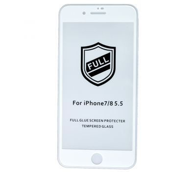 Захисне скло для iPhone 7 Plus / 8 Plus Full Glue Люкс біле