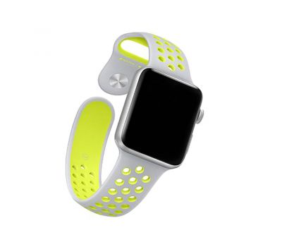 Ремінець для Apple Watch Sport Nike+ 38mm / 40mm сіро-лимонний (2) 3067247